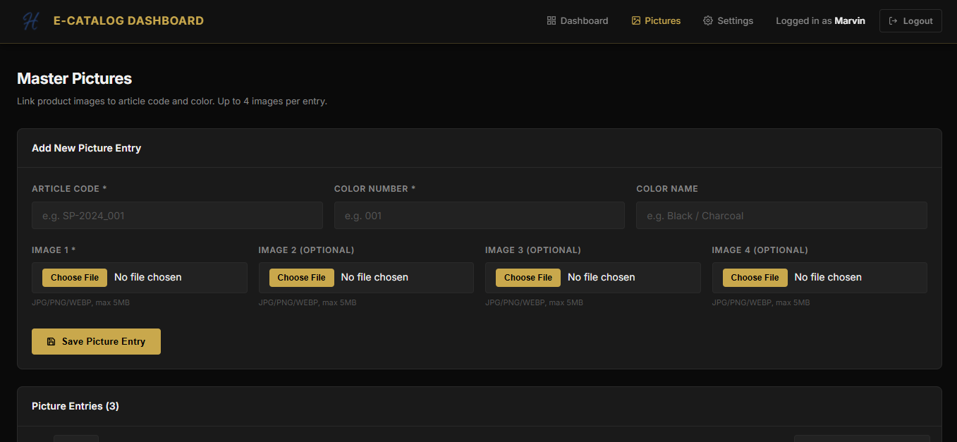 E-Catalog support screenshot 2