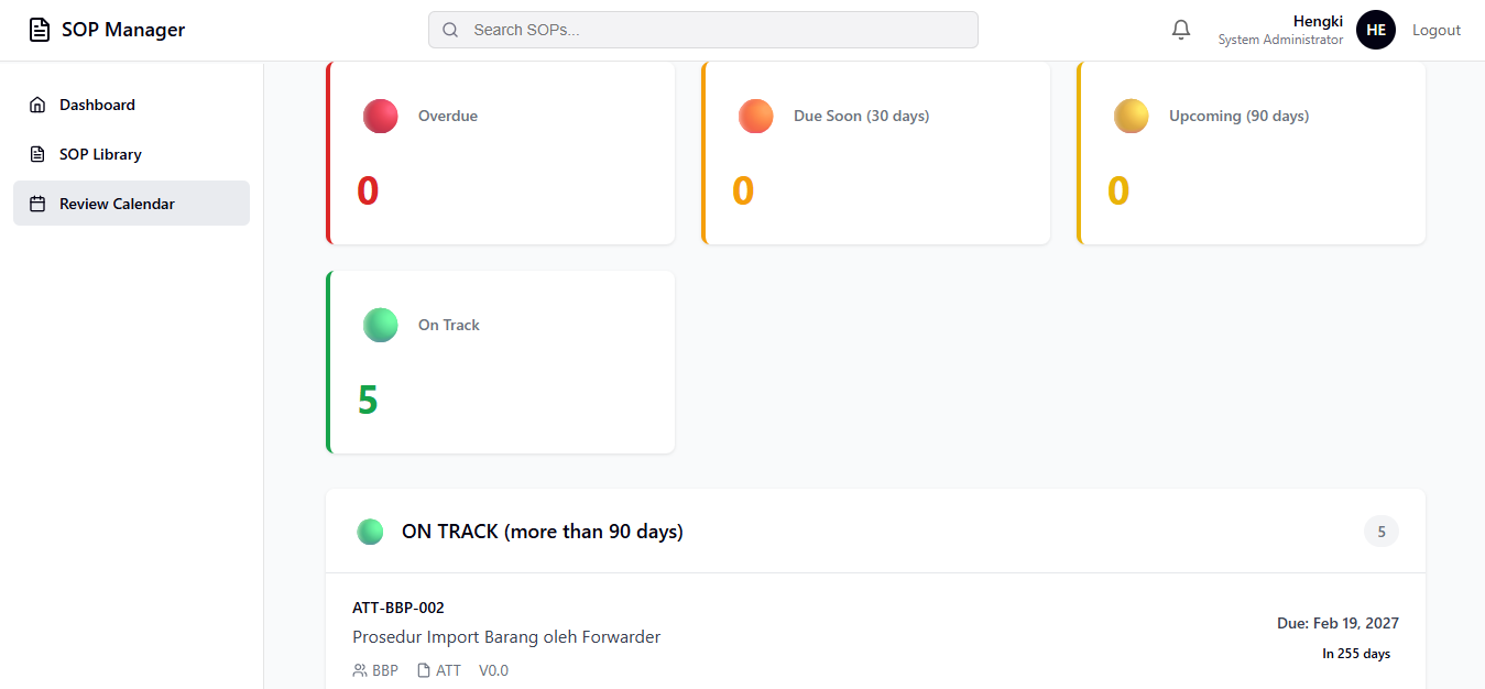 SOP Management support screenshot 1