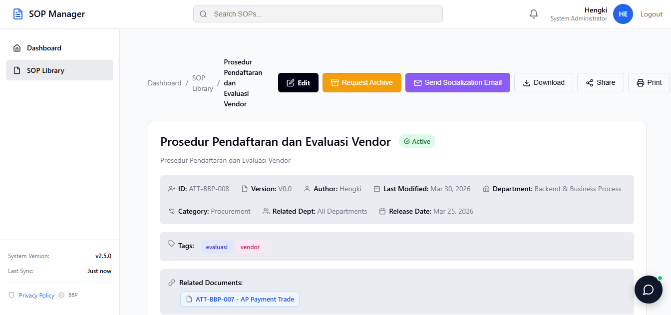 SOP Management support screenshot 3