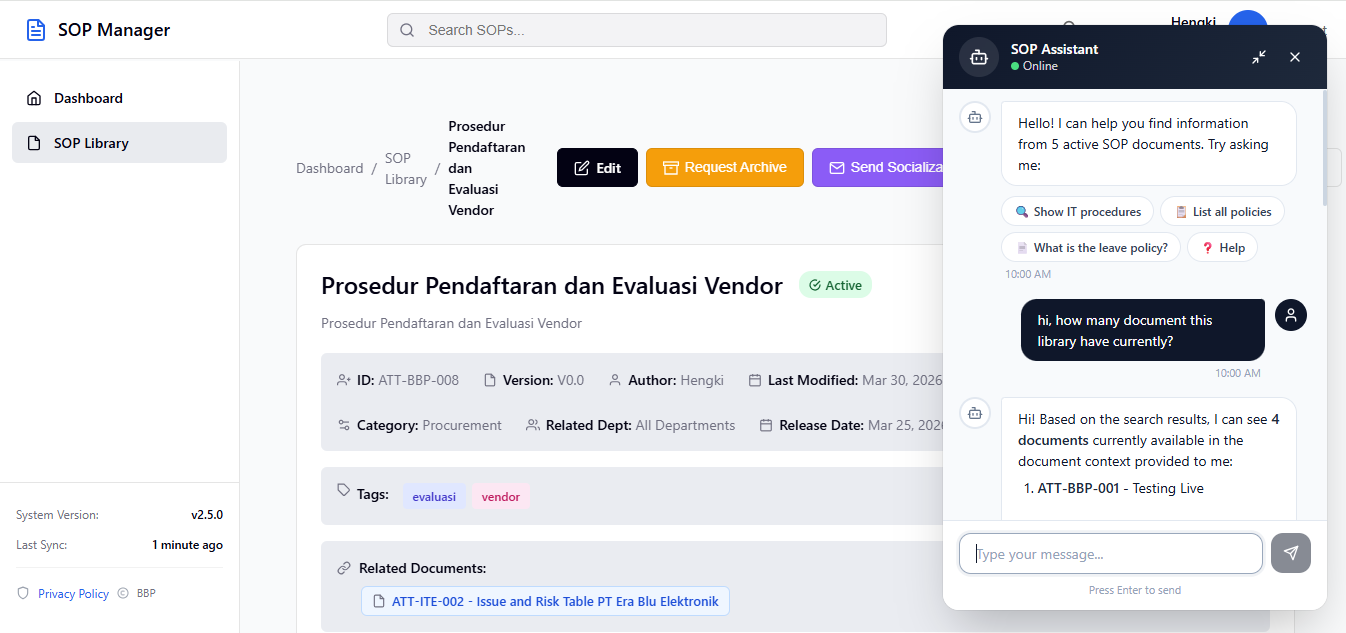 SOP Management support screenshot 4