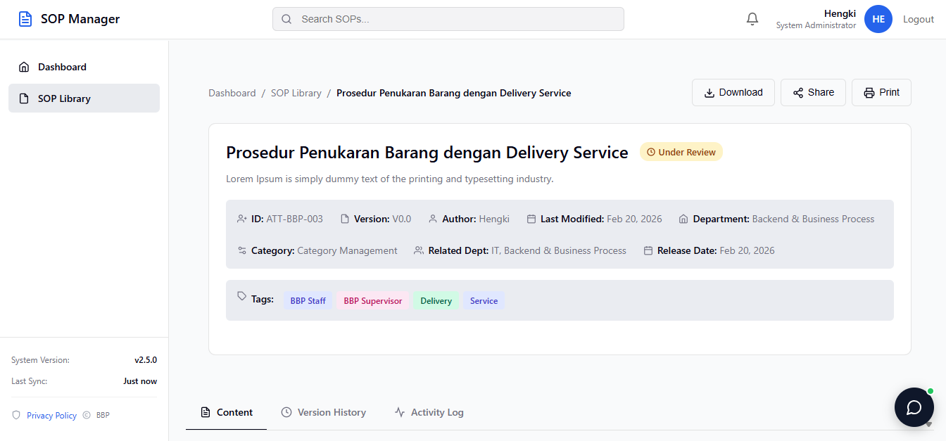 SOP Management support screenshot 7